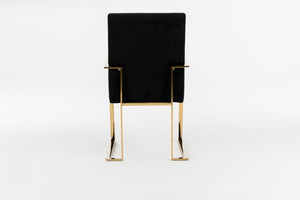 VIG Furniture Fowler Plush Black Velvet Dining Chair With Champagne Gold Frame, Solid Birch, Fully Assembled (92) VGVCB8866A