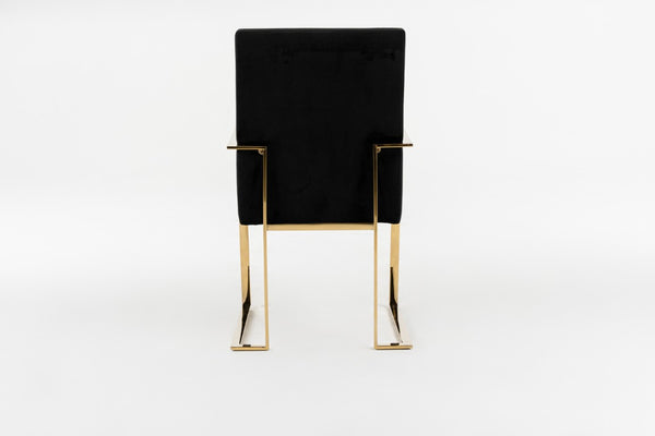 VIG Furniture Fowler Plush Black Velvet Dining Chair With Champagne Gold Frame, Solid Birch, Fully Assembled (92) VGVCB8866A