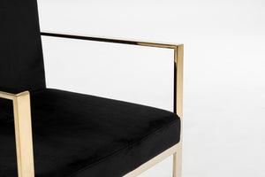 VIG Furniture Fowler Plush Black Velvet Dining Chair With Champagne Gold Frame, Solid Birch, Fully Assembled (92) VGVCB8866A