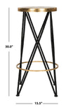 Safavieh Hester Bar Stool Gold/Black FOX3253A