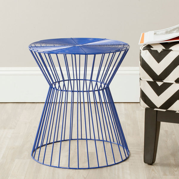 Safavieh Adele Iron Wire Stool Dark Blue FOX4511B