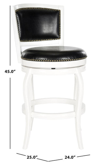 Safavieh Pasquale Swivel Bar Stool White/Black FOX7011E