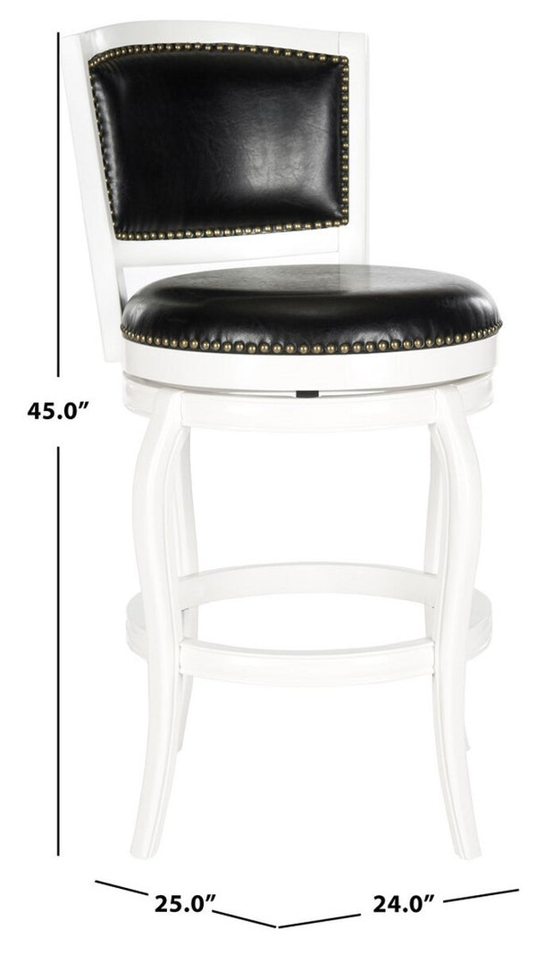 Safavieh Pasquale Swivel Bar Stool White/Black FOX7011E