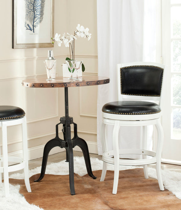 Safavieh Pasquale Swivel Bar Stool White/Black FOX7011E