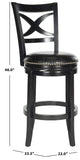 Safavieh Santino Swivel Bar Stool Black/Black FOX7013C