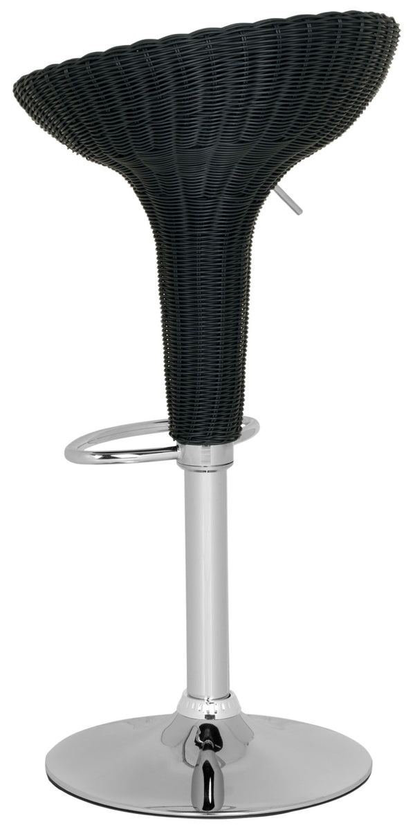 Safavieh Monicka Swivel Bar Stool Black Wicker FOX7525B