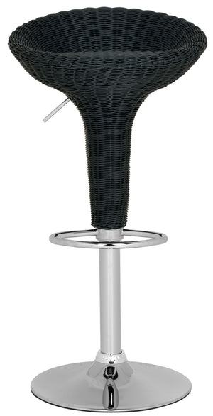 Safavieh Monicka Swivel Bar Stool Black Wicker FOX7525B