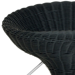 Safavieh Monicka Swivel Bar Stool Black Wicker FOX7525B