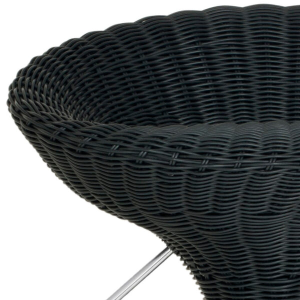 Safavieh Monicka Swivel Bar Stool Black Wicker FOX7525B