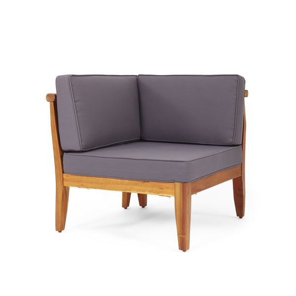 English Elm Aston Outdoor 4 Piece Acacia Wood Chat Set with Mid Century Slat Panel Design 72996.00-72997.00-74099.00DGRY