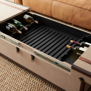 Safavieh Zoe Coffee Table Storage Trunk With Wine Rack Beige FOX9515D