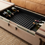 Safavieh Zoe Coffee Table Storage Trunk With Wine Rack Beige FOX9515D