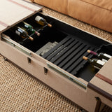 Safavieh Zoe Coffee Table Storage Trunk With Wine Rack Beige FOX9515D