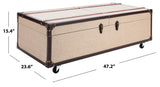 Safavieh Zoe Coffee Table Storage Trunk With Wine Rack Beige FOX9515D