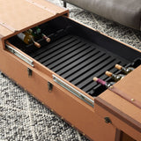 Safavieh Zoe Coffee Table Storage Trunk With Wine Rack Cognac FOX9515E