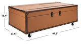 Safavieh Zoe Coffee Table Storage Trunk With Wine Rack Cognac FOX9515E