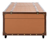 Safavieh Zoe Coffee Table Storage Trunk With Wine Rack Cognac FOX9515E