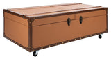 Safavieh Zoe Coffee Table Storage Trunk With Wine Rack Cognac FOX9515E