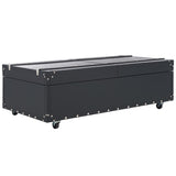 Safavieh Zoe Coffee Table Storage Trunk With Wine Rack Black FOX9515F