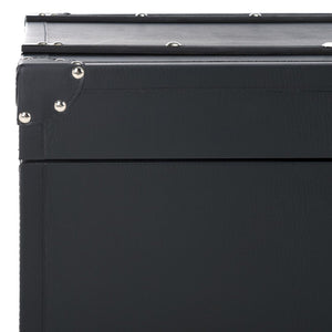 Safavieh Zoe Coffee Table Storage Trunk With Wine Rack Black FOX9515F