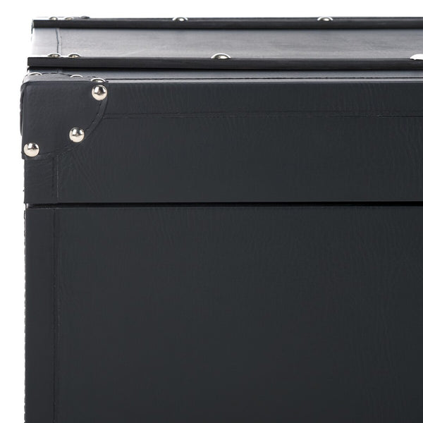 Safavieh Zoe Coffee Table Storage Trunk With Wine Rack Black FOX9515F