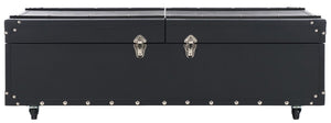 Safavieh Zoe Coffee Table Storage Trunk With Wine Rack Black FOX9515F