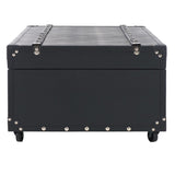 Safavieh Zoe Coffee Table Storage Trunk With Wine Rack Black FOX9515F