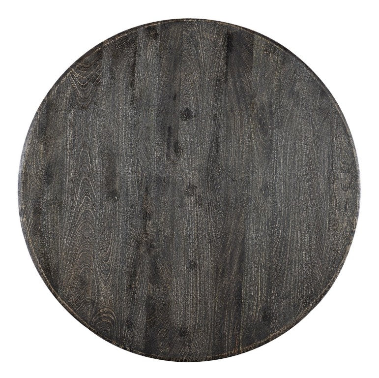 Hooker Furniture Commerce Madison Round Dining Table, 54" Solid Mango Wood Pedestal, Transparent Black Finish 7228-75005-99