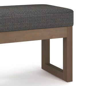 English Elm Milltown Small Footstool Ottoman - Elegant Ebony Tweed For Versatile Seating & Stylish Accents B136P159089