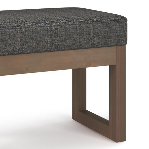 English Elm Milltown Small Footstool Ottoman - Elegant Ebony Tweed For Versatile Seating & Stylish Accents B136P159089