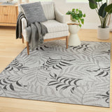 Nourison Garden Oasis GOA01 Machine Made Power-loomed Borderless Design Indoor/Outdoor Tropical Outdoor Rug Grey, Grey 100% Polypropylene 99446959225