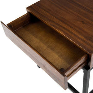 English Elm Christopher Knight Home® - STORAGE Dark Oak Side Table with Industrial Metal Frame, Sustainable Acacia Wood, Compact 22"H x 20"W 61360.00