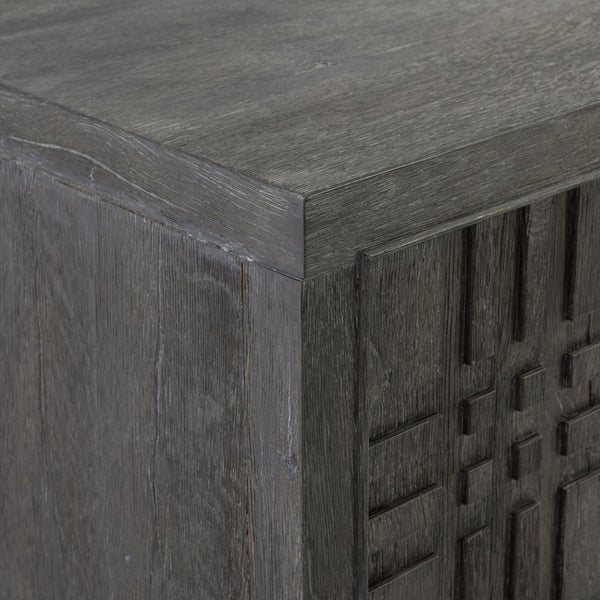 Bernhardt Bernhardt Tribeca Entertainment Credenza With Raised Geometric Front, Dark Tadon Finish & Cable Management 333880