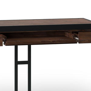 English Elm Erina Small Desk - Industrial-Contemporary Acacia Wood With Distressed Charcoal Finish & Storage B136P158630