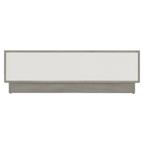 Bernhardt Bernhardt Cerused Greige Oak Cocktail Table With Lacquered White Drawers, Lucite Hardware & Casters 442027