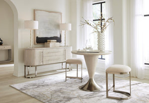 Hooker Furniture Modern Mood Server Elegant Quartered Oak Sideboard With Wire-Brushed Texture, Pewter Accents, Storage Delight Light Brown 6850-75907-80