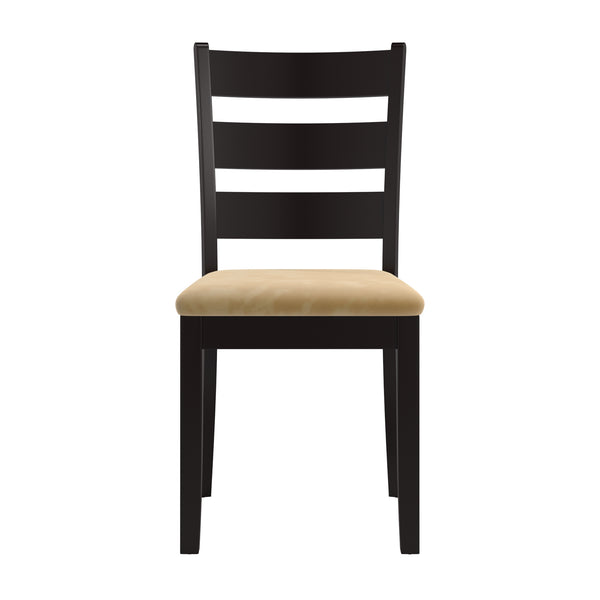 Homelegance By Top-Line Alejandro Black Wood Beige Microfiber Dining Chairs (Set of 2) Black Rubberwood