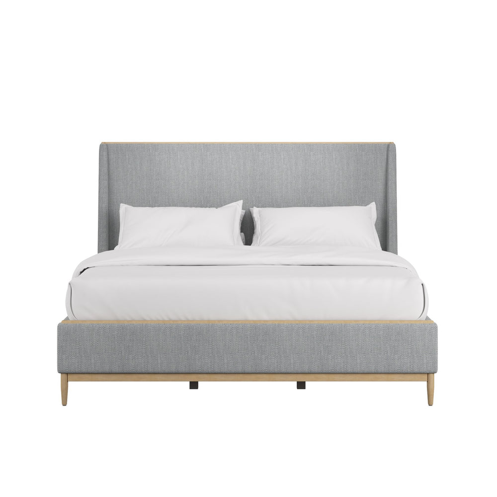 A.R.T. Furniture Loft Upholstered Bed With Classic Contemporary Maple Frame And Textured Gray Fabric Elegance Gray Material(S), Poplar And Rubberwood 335126-1911