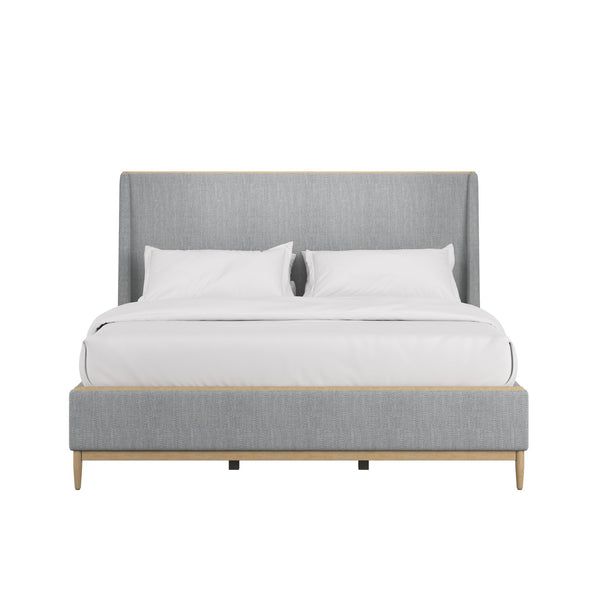 A.R.T. Furniture Loft Upholstered Bed With Classic Contemporary Maple Frame And Textured Gray Fabric Elegance Gray Material(S), Poplar And Rubberwood 335126-1911