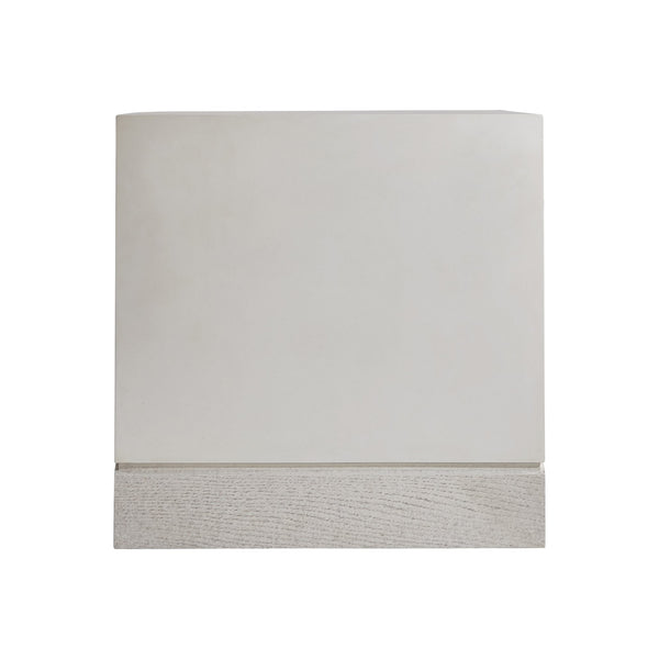 Bernhardt Bernhardt Ellison Square Side Table — Adobe Faux Stone Top, Sandblasted White Base, Modern Accent 553124