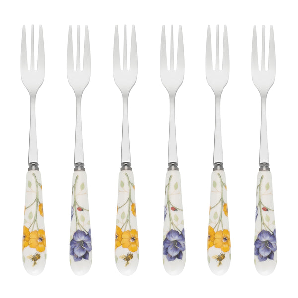 Lenox Butterfly Meadow Set of 6 Cocktail Forks Multi, STAINLESS PORCELAIN 890917