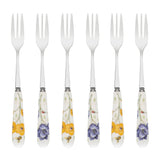 Lenox Butterfly Meadow Set of 6 Cocktail Forks Multi, STAINLESS PORCELAIN 890917