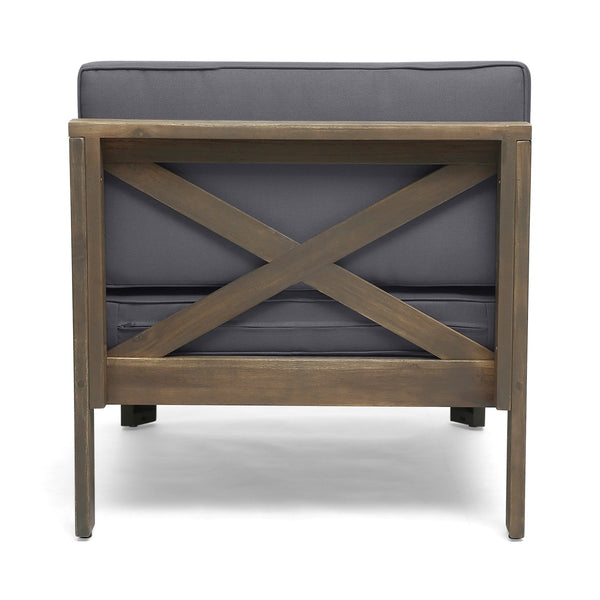 English Elm Alcove Acacia Hardwood Outdoor Sectional Set with Ottoman and Coffee Table 63714.00GDGRY