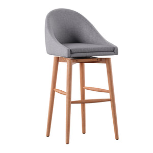 Homelegance By Top-Line Montague Mid-Century Wood Swivel Bar Height Stools (Set of 2) Grey Rubberwood