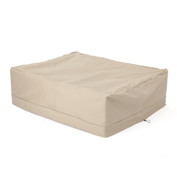 English Elm Christopher Knight Home® - SHIELD Chat Set Cover Waterproof Polyester Fabric, Handcrafted 19x8.5x6.38 Protective Outdoor Slipcover Beige 60003.00