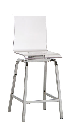 Homelegance By Top-Line Alister Acrylic Swivel High Back Stools (Set 2) Silver Metal