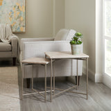 Stone Top Nesting Table Silver with Stone P301726A Pulaski Furniture