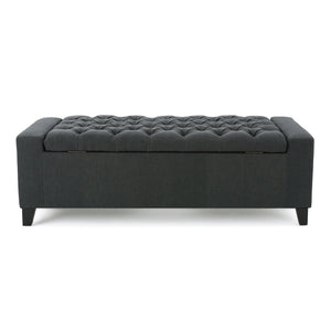 English Elm Guernsey Tufted Storage Ottoman with Lift Top Hidden Compartment for Living Rooms 59336.00DGY