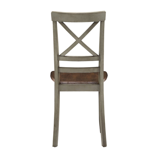 Homelegance By Top-Line Devereux 47.5" 4 - Person X-base Trestle Dining Set Oak Wood