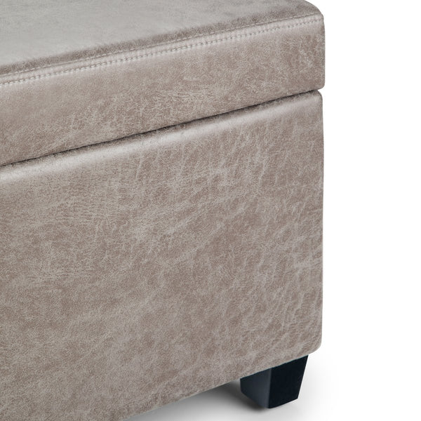 English Elm Avalon Storage Ottoman Bench - Stylish Distressed Grey Taupe, Hidden Storage & Comfortable Seating B136P158643